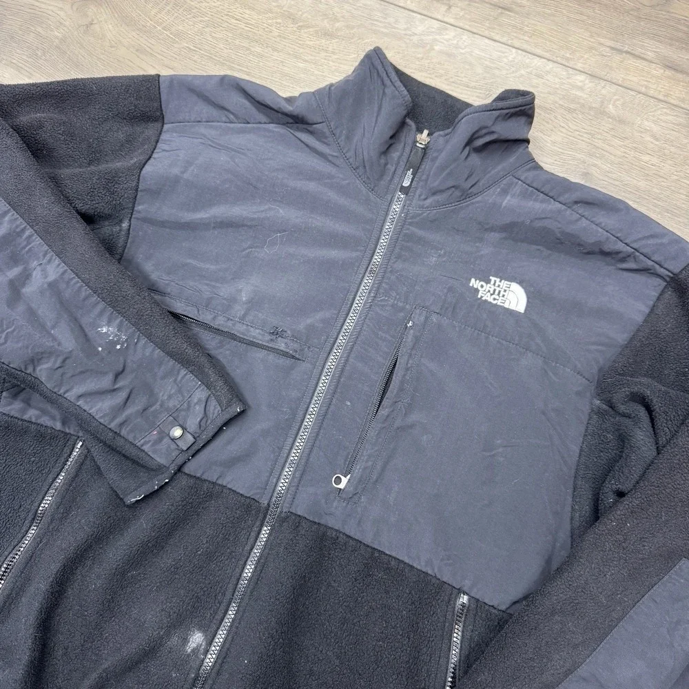 The North Face Denali Jacket Black Men's Sz M FAIR STAINS Outdoor Gorp